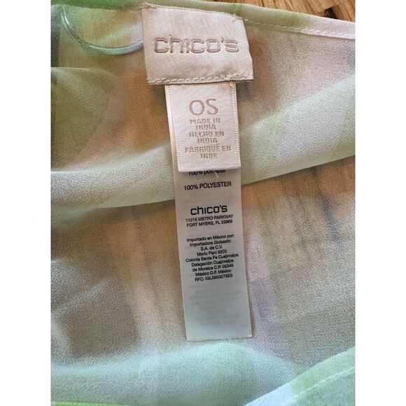 Chicos Blue and Green Poncho One Size - Picture 6 of 6